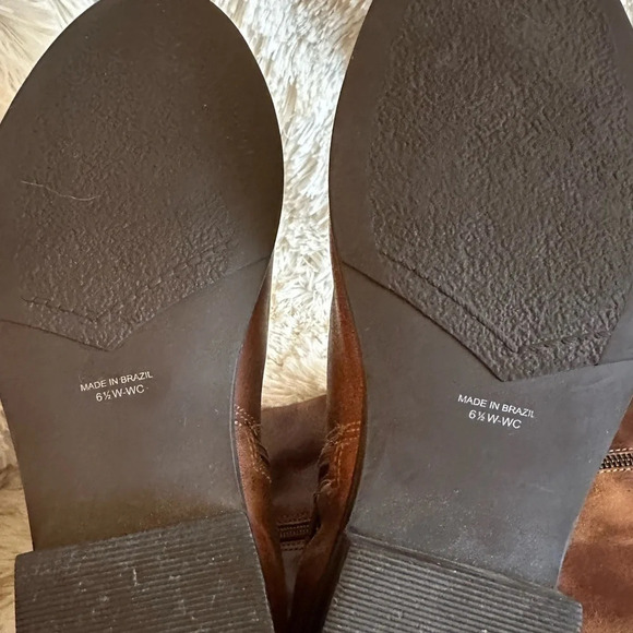 MATISSE Anthropologie 6.5 WIDE CALF Leather Militia Tall Riding Boot Distressed - Picture 14 of 16